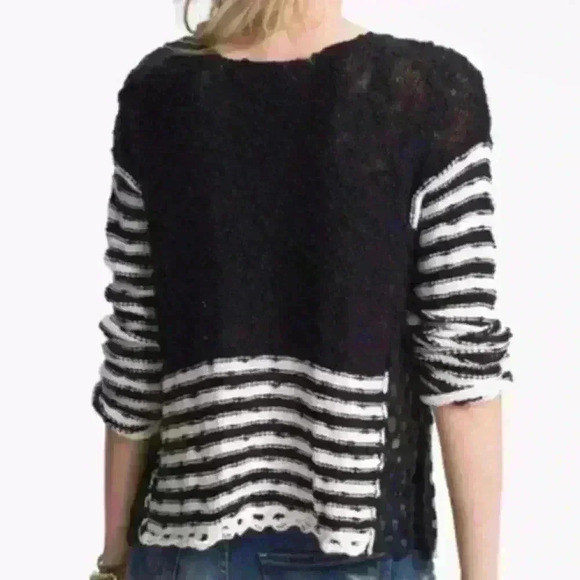 Free People Striped in Crochet Pullover Sweater - Picture 2 of 10